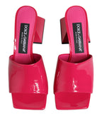Dolce & Gabbana Pink Open Toe Block Heel Mules Sandals Shoes
