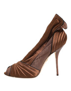 Dolce & Gabbana Brown Bette High Heeled Ankle Boots Shoes