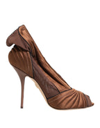 Dolce & Gabbana Brown Bette High Heeled Ankle Boots Shoes