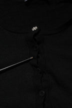 Dolce & Gabbana Black STAFF Round Neck Cardigan Sweater