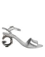 Dolce & Gabbana Silver KEIRA Heels Ankle Strap Sandals Shoes