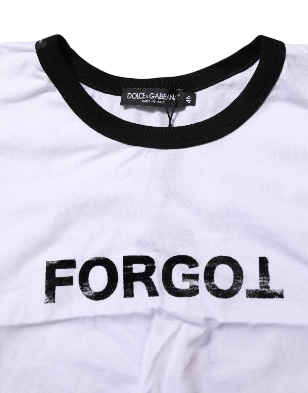 Dolce & Gabbana White Cotton Crew Neck Cropped Top T-shirt