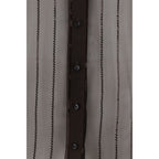 Brunello Cucinelli Brown Silk Blouse