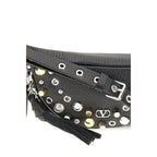 Valentino Garavani Black Calf Leather Bos Taurus Shoulder Bag
