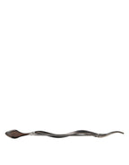Dolce & Gabbana Silver Brass Crystal Spilla Serpente Mens Brooch Pin