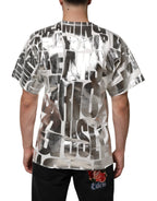 Dolce & Gabbana White Metallic Print Cotton CrewNeck T-shirt