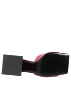 Dolce & Gabbana Pink Open Toe Block Heel Mules Sandals Shoes