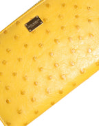 Dolce & Gabbana Yellow Leather Logo Plaque Zip Around Continental Wallet