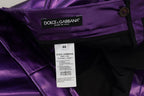 Dolce & Gabbana Purple Metallic Nylon Straight Trouser Pants