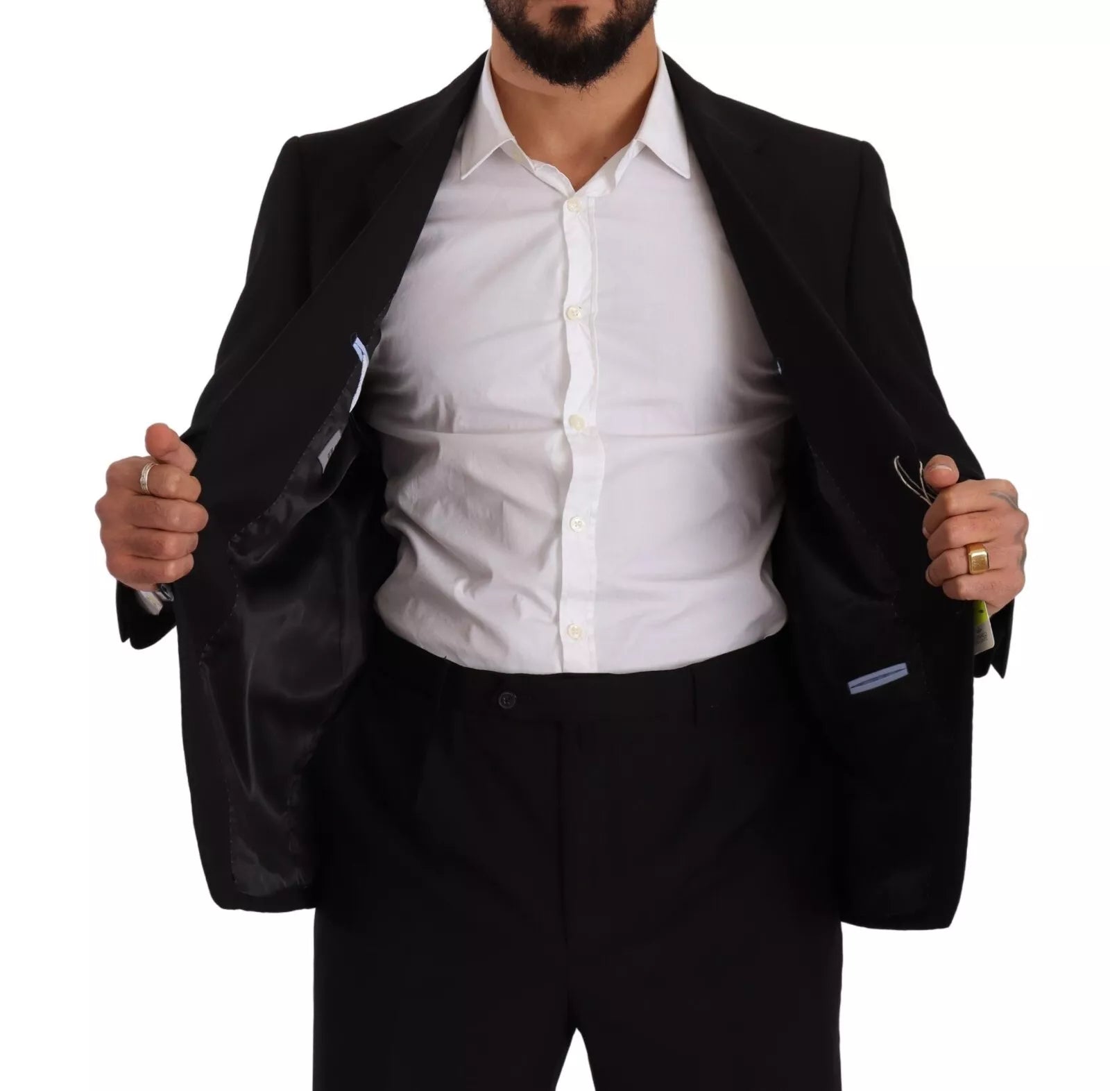 Domenico Tagliente Blue Polyester Single Breasted Formal 2 Piece Suit