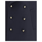 Valentino Blue Fleece Wool Coat