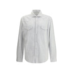 Brunello Cucinelli Gray Denim Shirt