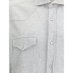 Brunello Cucinelli Gray Denim Shirt