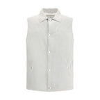 Brunello Cucinelli Gray Leather Jacket