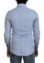 Dolce & Gabbana Light Blue Cotton Slim Fit Dress Shirt