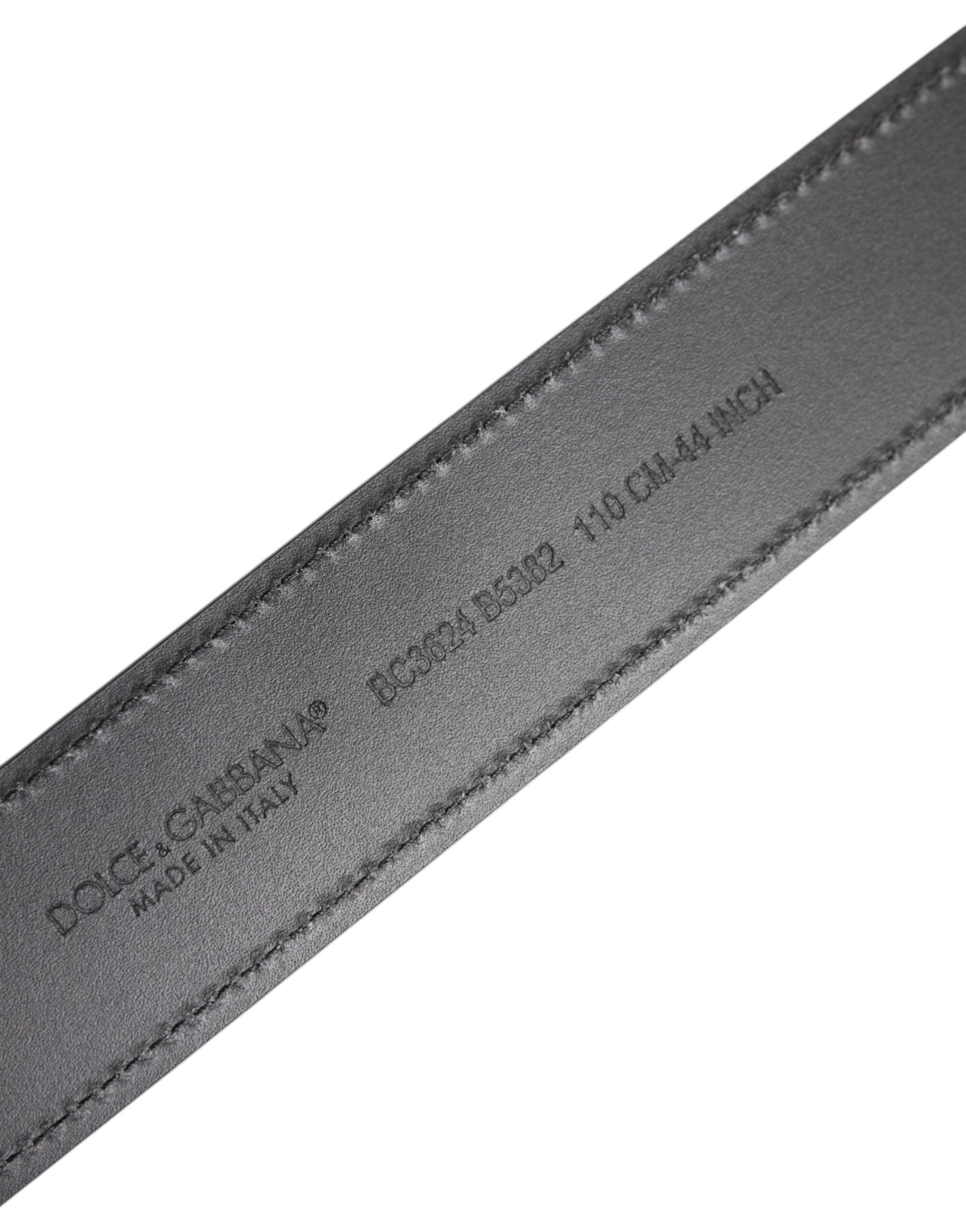 Dolce & Gabbana Black Leather Classic Metal Logo Buckle Belt