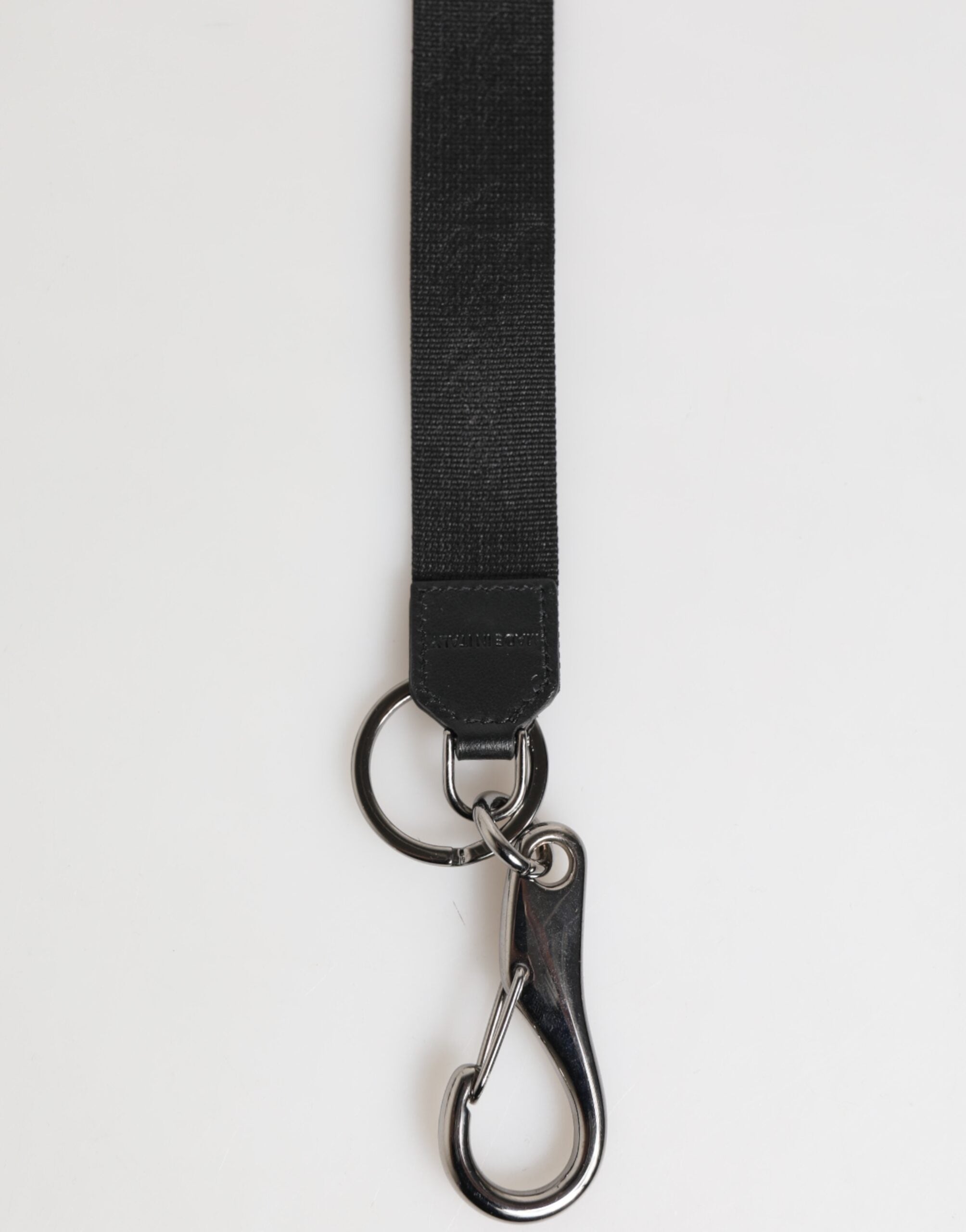 Dolce & Gabbana Black Red Polyester DG Logo Silver Men Keychain Keyring