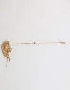 Dolce & Gabbana Gold Tone Leaf 925 Sterling Silver Crystal Chain Brooch