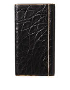 Dolce & Gabbana Black Leather Exotic Skin 3000mAh Power Bank Charger USB