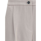 Cruna Beige Polyester Casual Pants