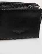 Dolce & Gabbana Black Leather Zip Logo Keyring Coin Purse Keyring Wallet