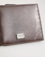 Dolce & Gabbana Brown Leather DG Logo Engrave Bifold Card Holder Wallet