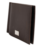 Dolce & Gabbana Brown Leather DG Logo Engrave Bifold Card Holder Wallet