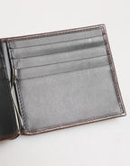 Dolce & Gabbana Brown Leather DG Logo Engrave Bifold Card Holder Wallet