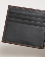 Dolce & Gabbana Brown Leather DG Logo Engrave Bifold Card Holder Wallet