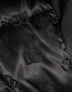 Dolce & Gabbana Black Monogram Logo Puffer Nylon Hooded Jacket