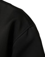 Dolce & Gabbana Black Polyester Logo Plaque Bomber Jacket