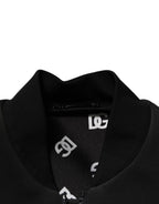 Dolce & Gabbana Black Polyester Logo Plaque Bomber Jacket