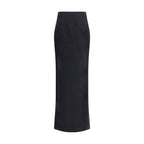 Alessandra Rich Black Wool Long Skirt