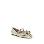 Valentino Garavani Beige Goatskin Ballet Flats