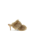 Pedro García Beige Leather Stiletto Heel Sandals