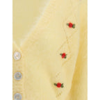 Alessandra Rich Bicolor Mohair Cardigan