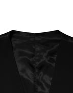 Dolce & Gabbana Black Wool Dress Formal Men Waistcoat Vest