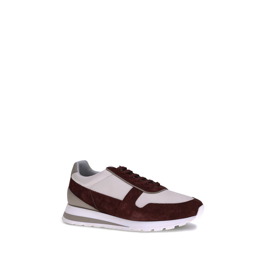 Brunello Cucinelli Multicolor Calf Leather Bos Taurus Platform Sneakers