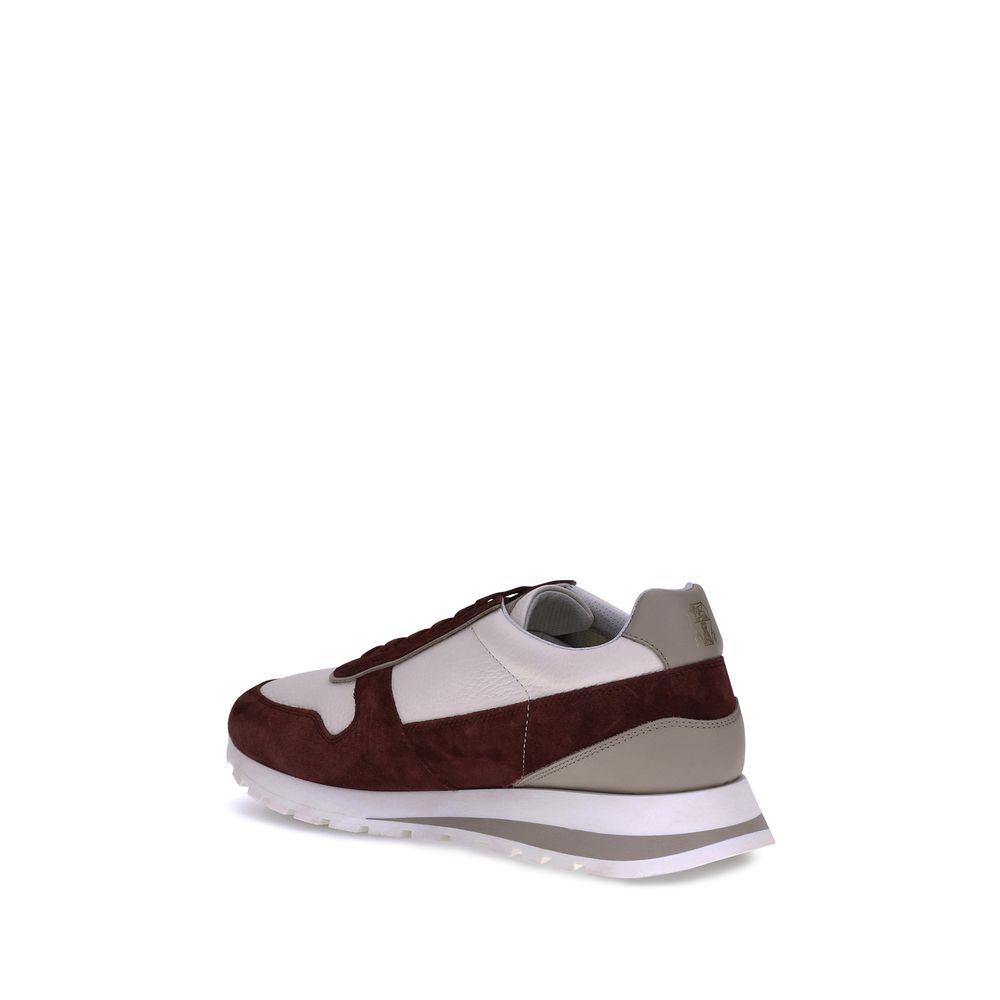 Brunello Cucinelli Multicolor Calf Leather Bos Taurus Platform Sneakers