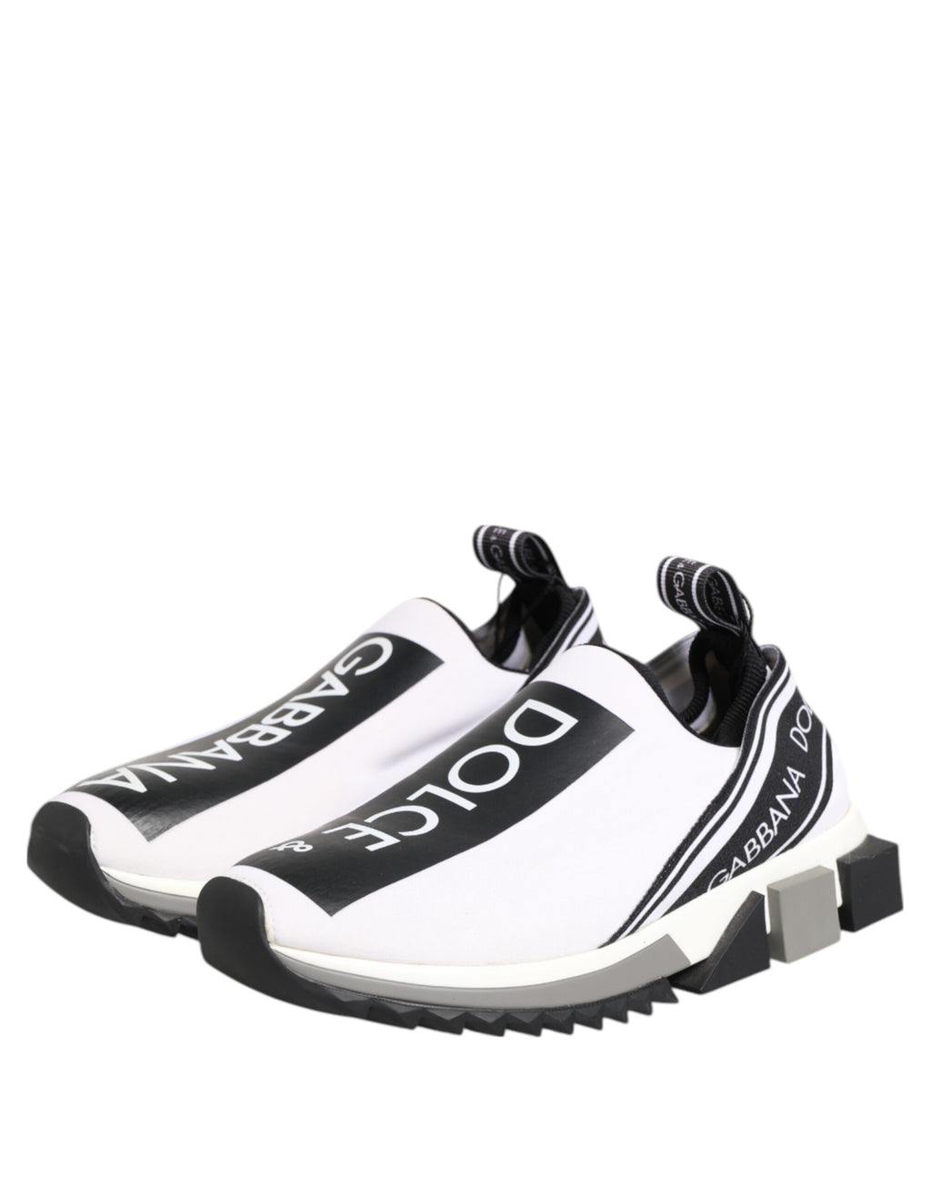 Dolce & Gabbana Black White Slip On Sorrento Sneakers Shoes