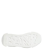 Dolce & Gabbana White NS1 Canvas Leather Embellished Sneakers Shoes