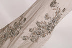 Dolce & Gabbana Beige Sequined Flower Flare Ball Gown Dress