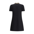 Valentino Black Fleece Wool Casual Dress