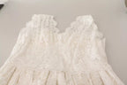 Dolce & Gabbana White Flower Lace Corsage Long Maxi Dress