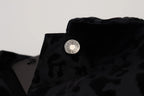 Dolce & Gabbana Cotton Black Leopard Long Sleeve Denim Jacket