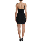 Dolce & Gabbana Black Nylon Bodycon Corset Bustier Mini Dress