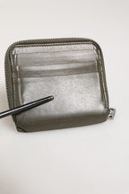 Dolce & Gabbana Military Green Leather Logo Plaque Card Holder Coin Purse Wallet