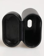 Dolce & Gabbana Black Calfskin Leather Logo Print Flip Holder Airpods Case