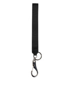 Dolce & Gabbana Black Burgundy Nylon DG Logo Crown Holder Keychain Keyring