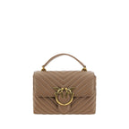 PINKO Brown Calf Leather Bos Taurus Handbag